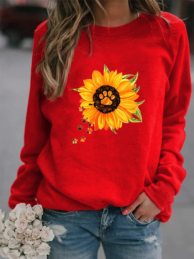 Round Neck Print Sweatshirt