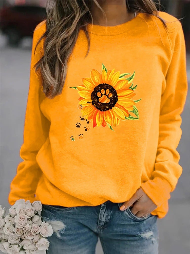 Round Neck Print Sweatshirt