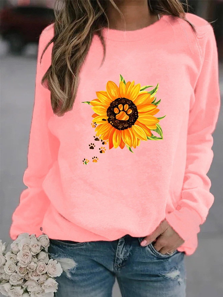 Round Neck Print Sweatshirt