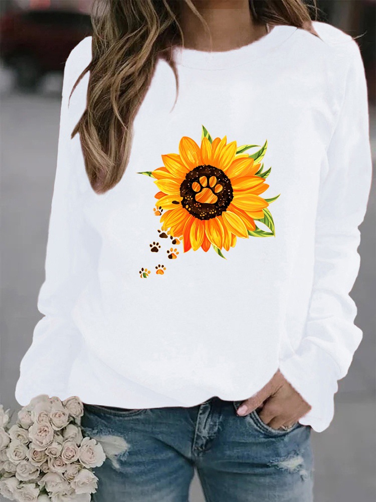 Round Neck Print Sweatshirt