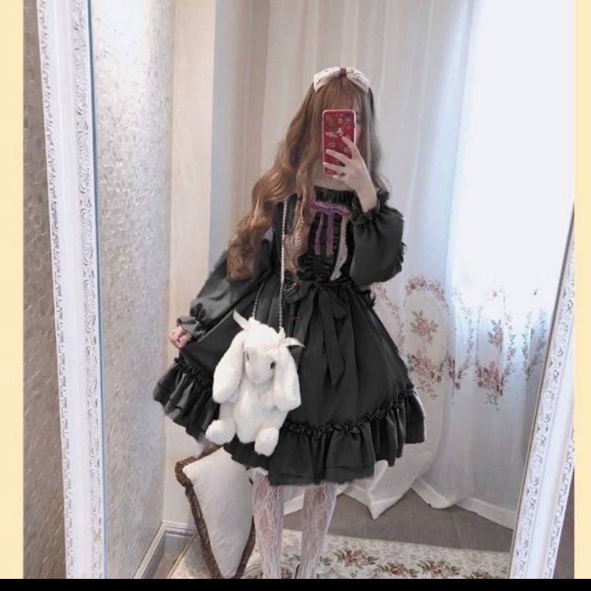 Lolita Skirt Black Short Sleeve