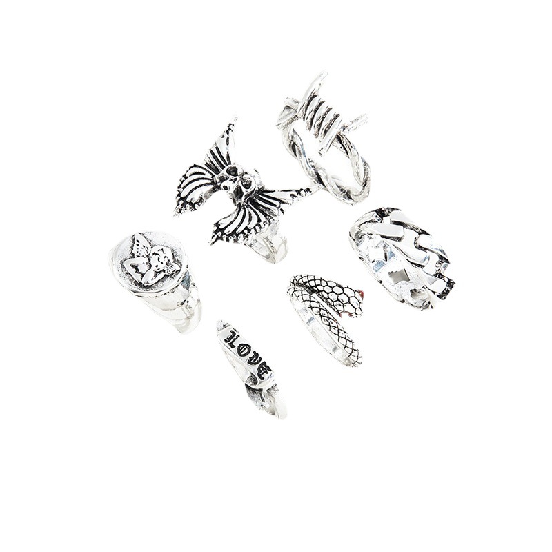 Retro Heavy Metal Dark Goth Style Street Ring 4