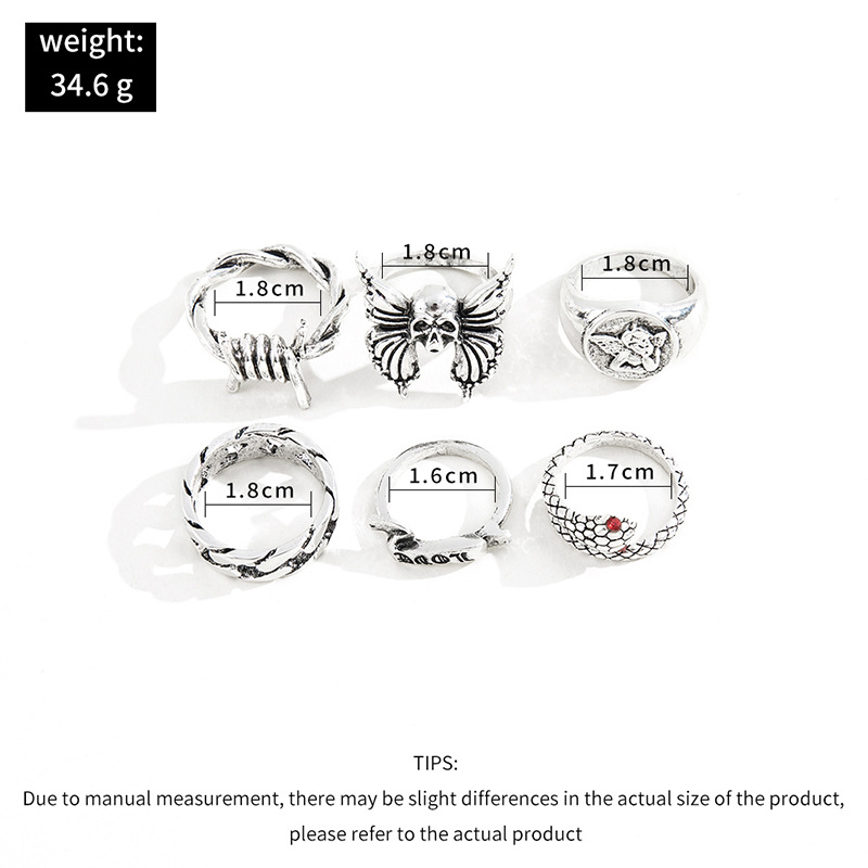 Retro Heavy Metal Dark Goth Style Street Ring 3