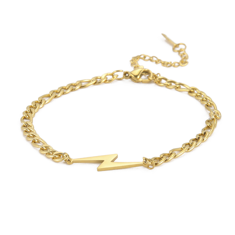 Double Hole Lightning Pendant Bracelet - White Variant