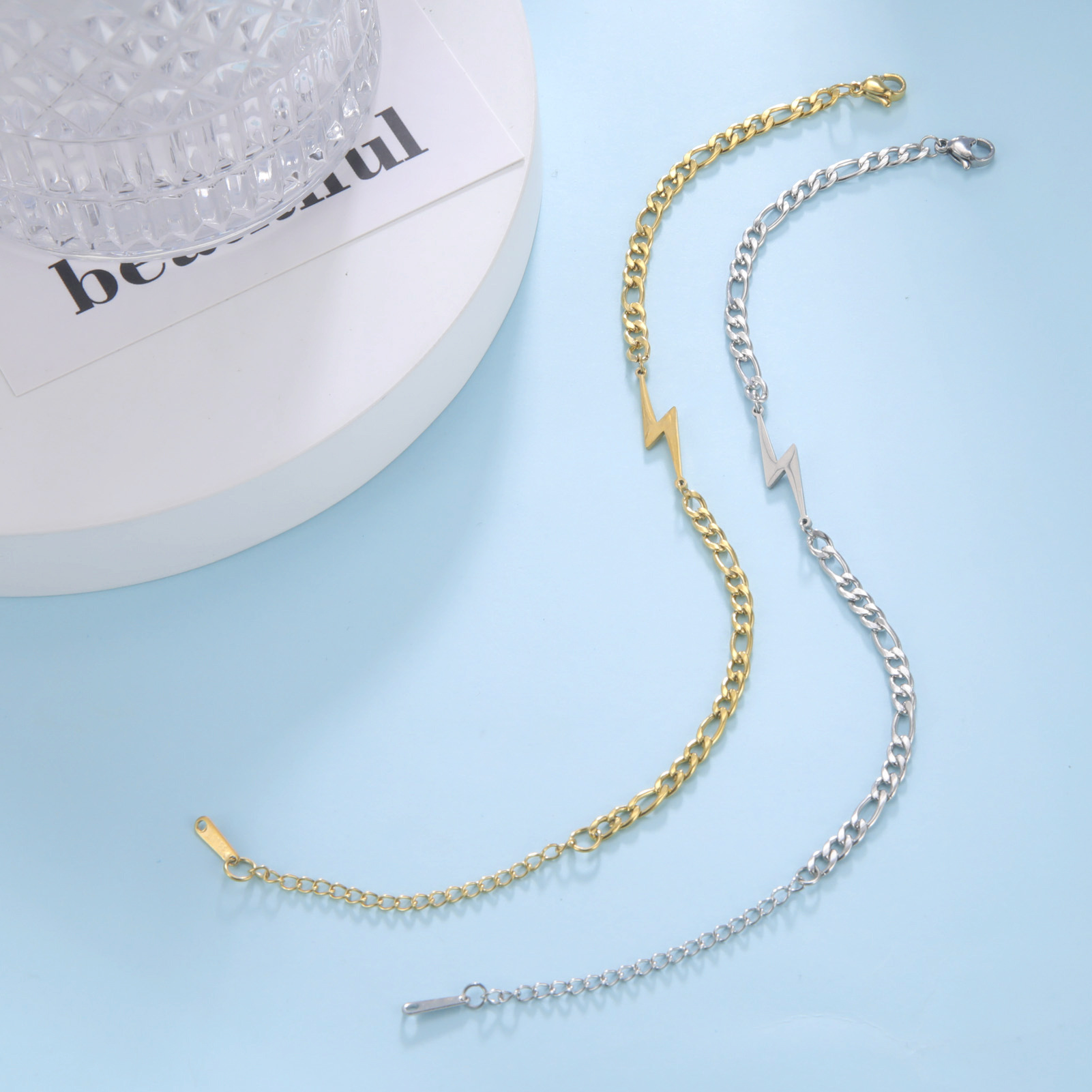 Double Hole Lightning Pendant Bracelet - Lifestyle