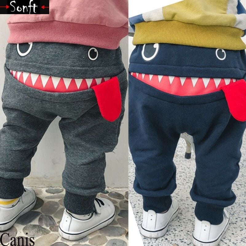 Cartoon Children's Pants Dark Blue