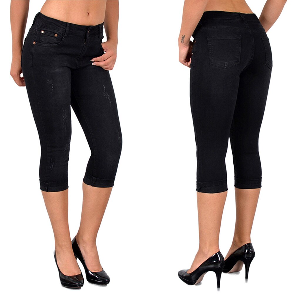 Cropped Denim Pants Image 1