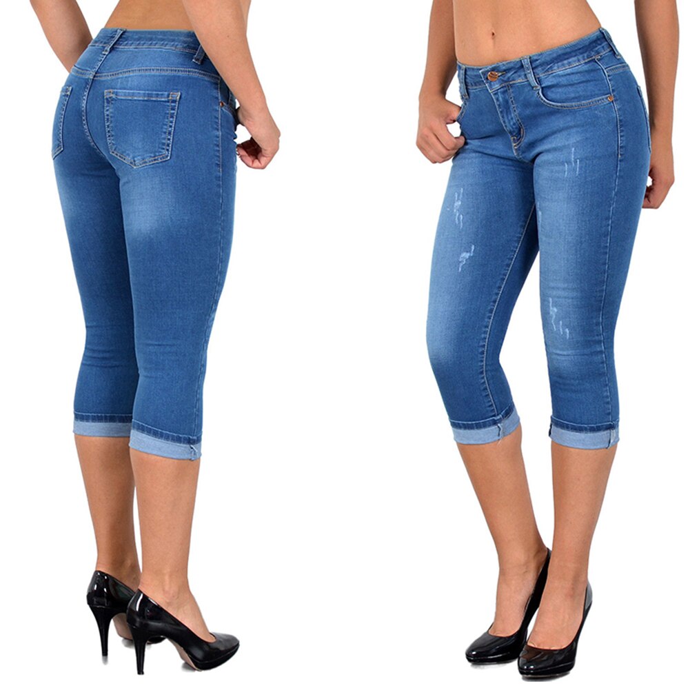Cropped Denim Pants Image 2