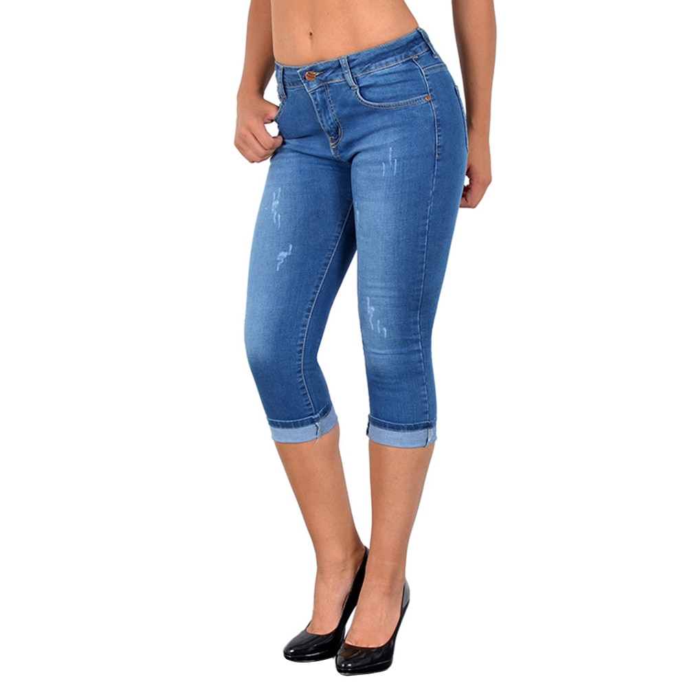 Cropped Denim Pants Image 5