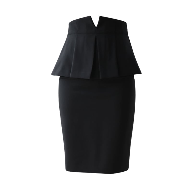 Ruffled skirt side view