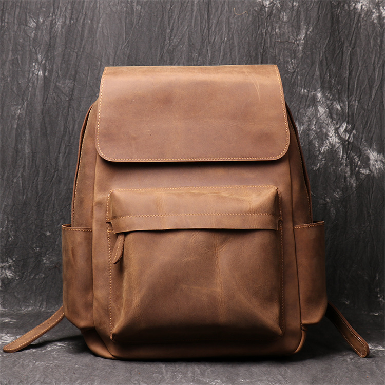 Leather Backpack Retro - Side View