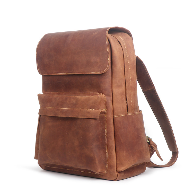 Leather Backpack Retro - Dark Brown