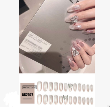 Nail Art Fake Gray-Black Butterfly