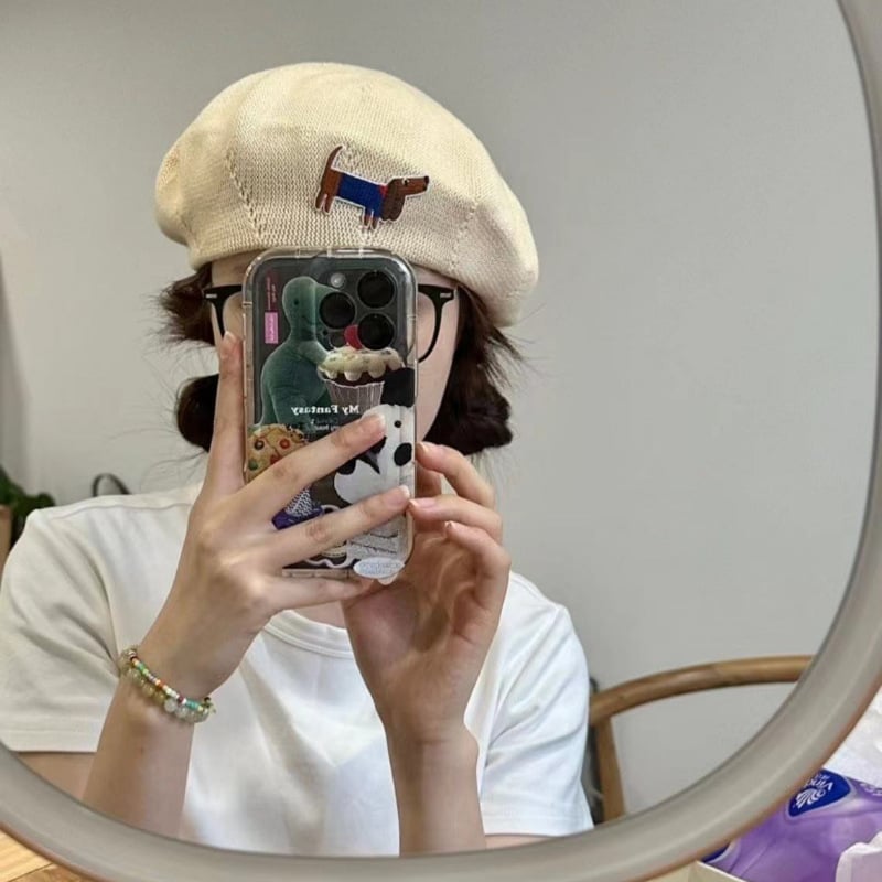 Beige Embroidered Puppy