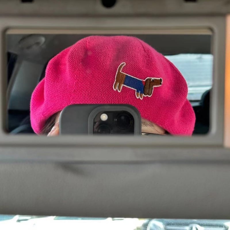 Pink Embroidered Puppy
