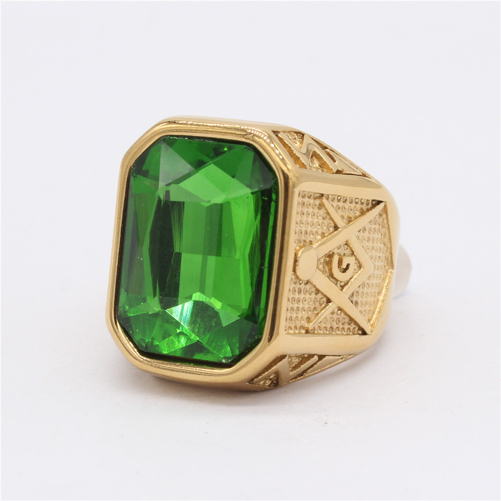 Retro Masonic Gem Ring 2