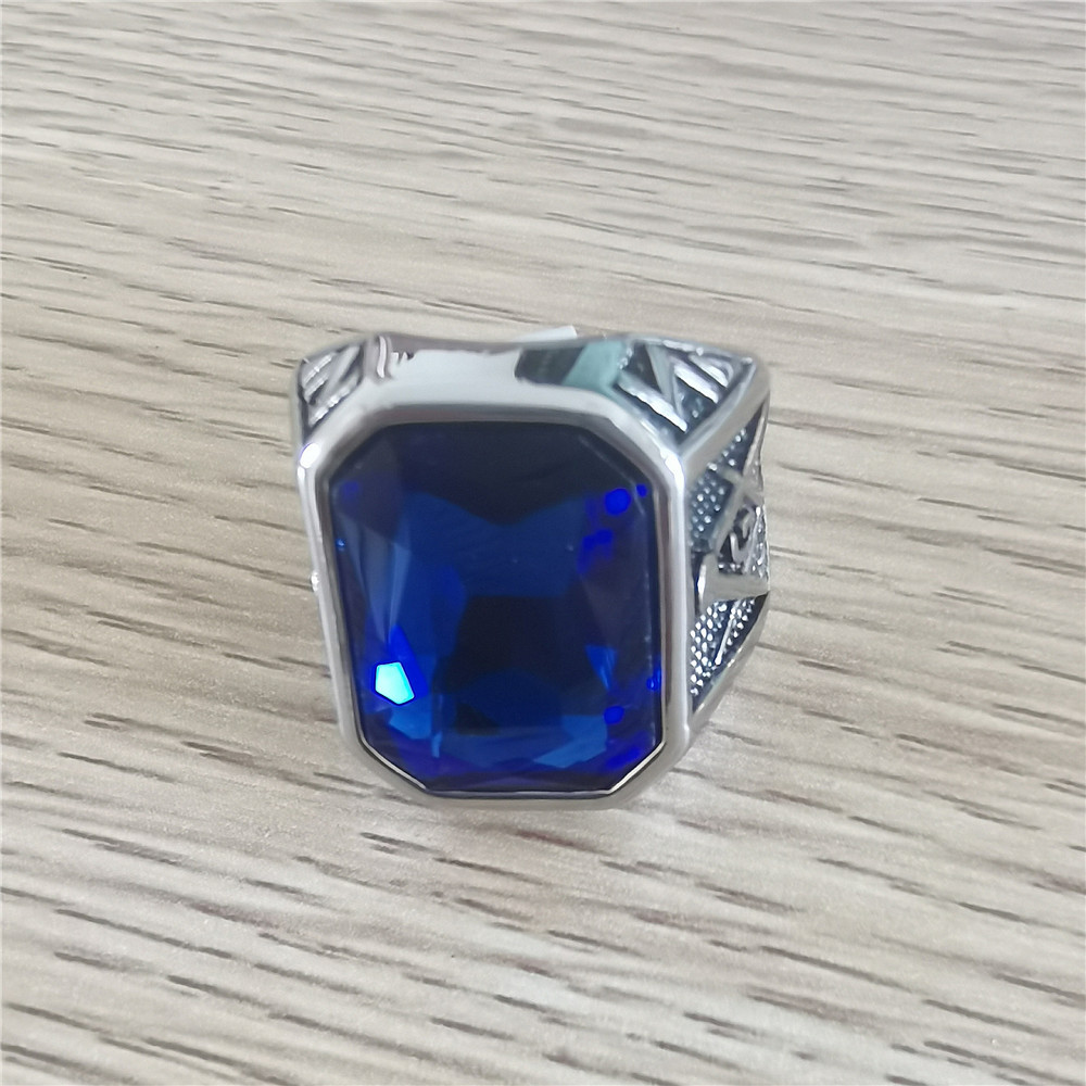 Retro Masonic Gem Ring 4