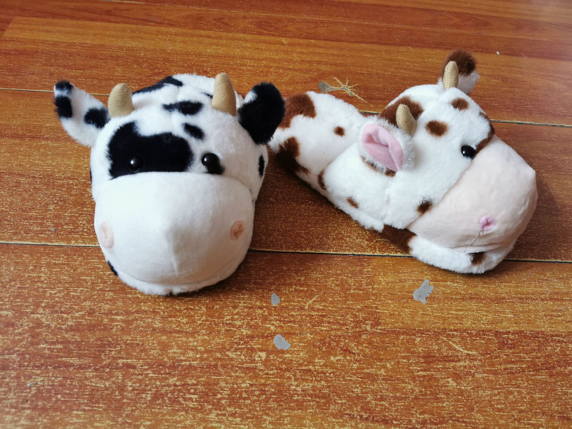 Cute Cow Slippers Brown