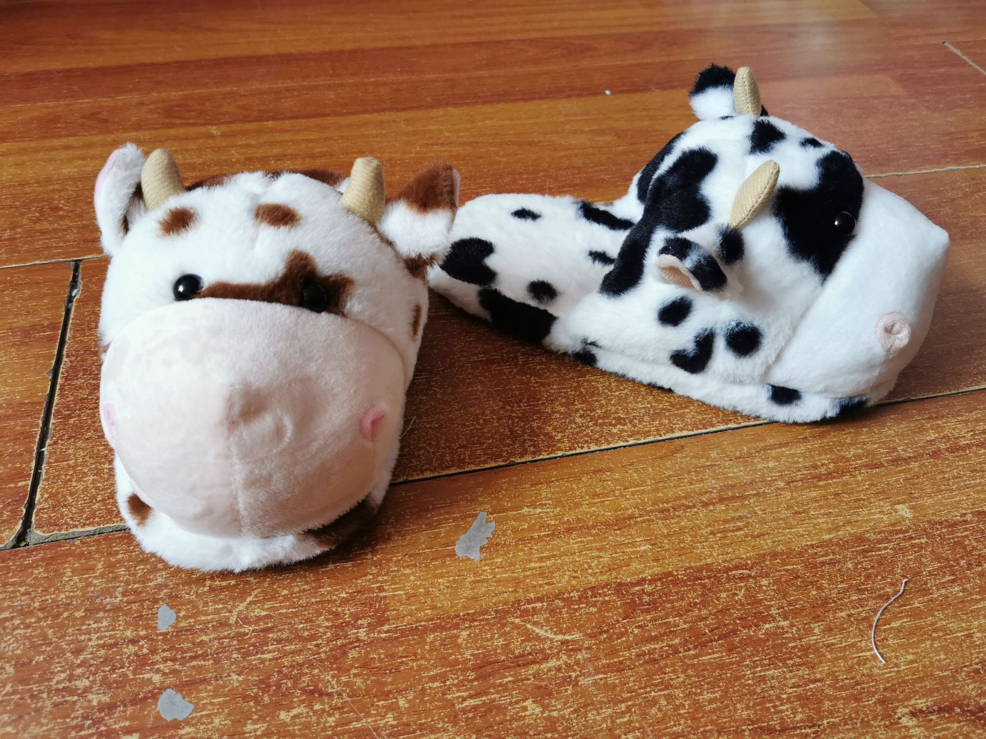 Cute Cow Slippers Black