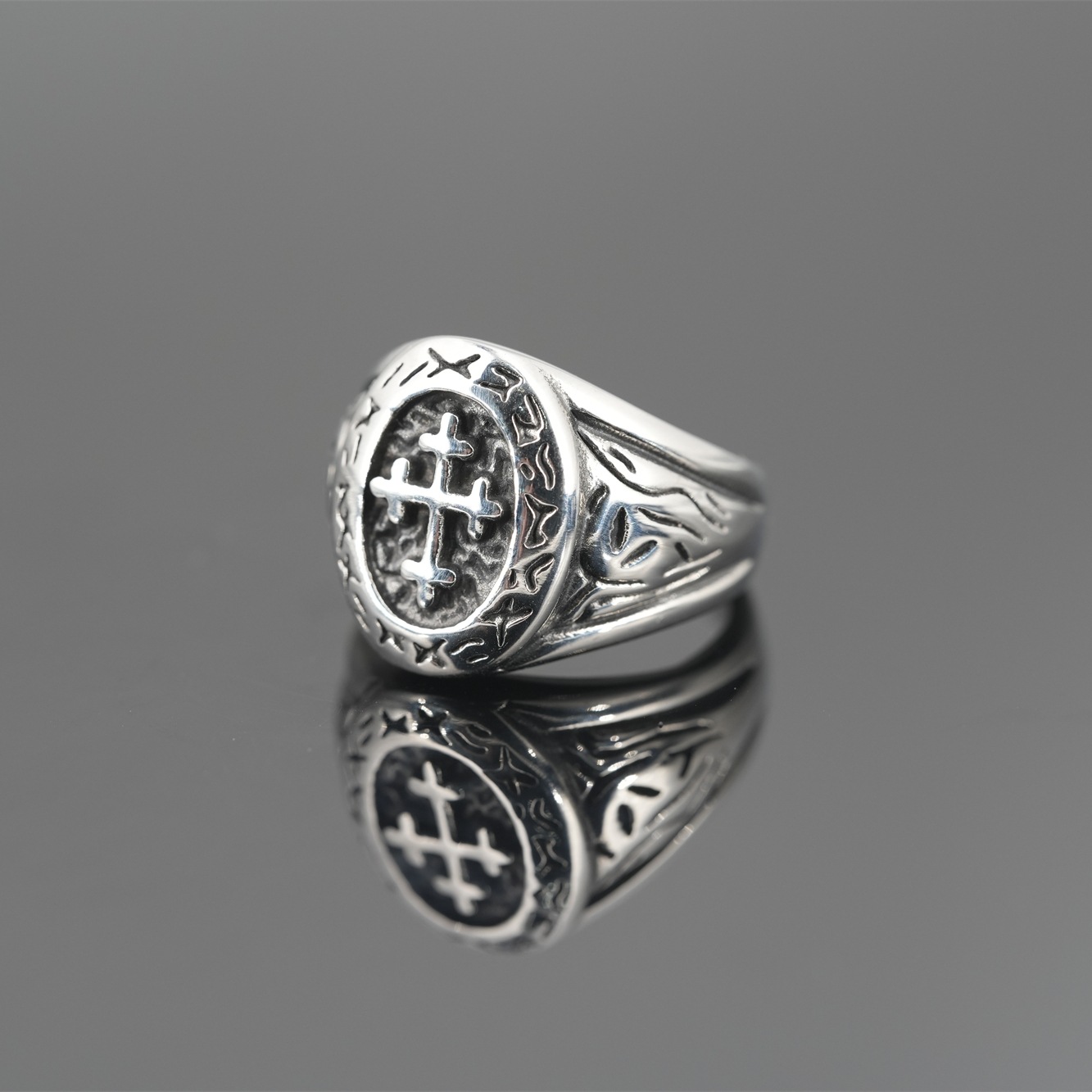 Fashion Brand Hip Hop Cool Retro Titanium Steel Ring