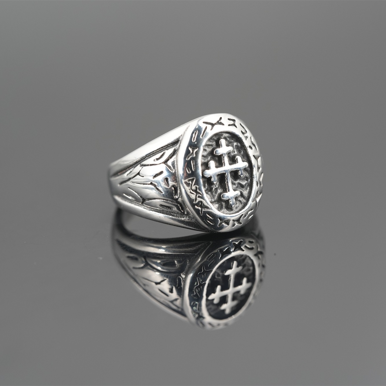 Fashion Brand Hip Hop Cool Retro Titanium Steel Ring