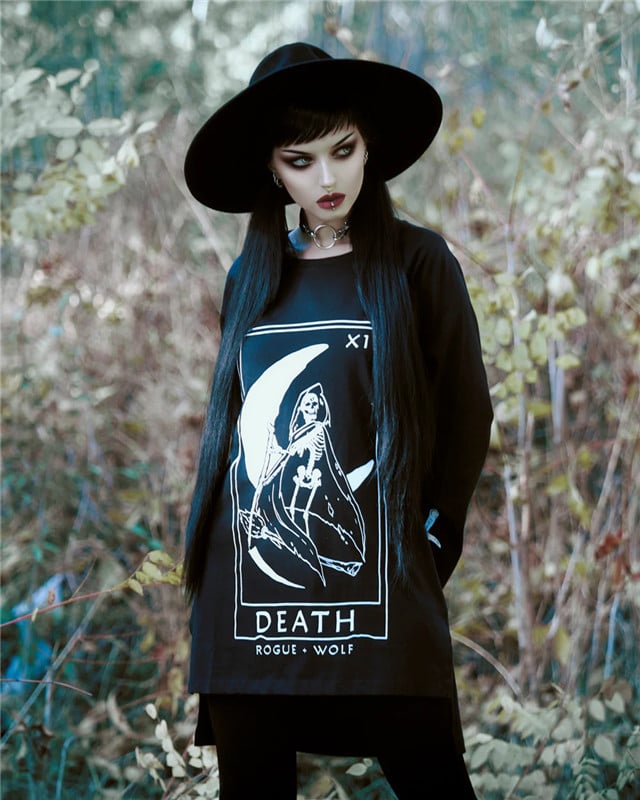 Gothic Dark Moon Sweater On Model