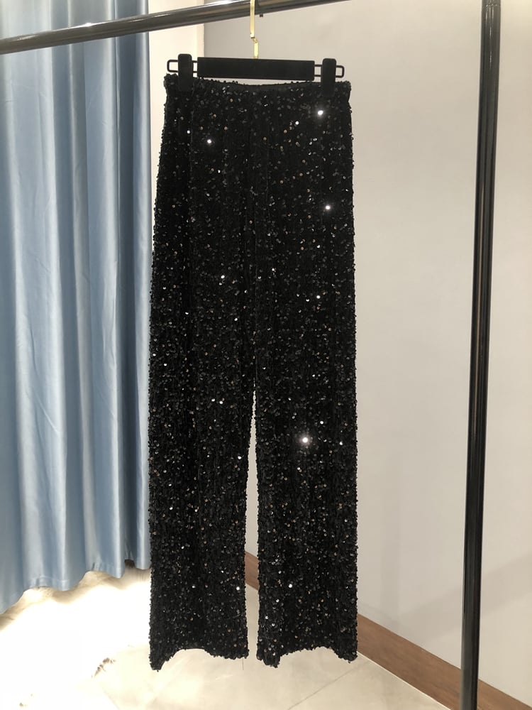 Women's Sequined Pants - Black