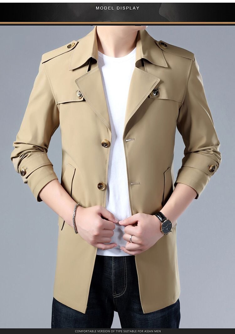 Spring and Autumn Men's Trench Coat 1