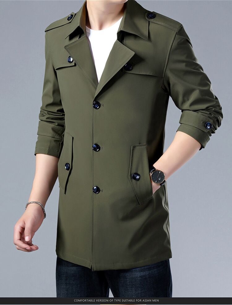 Spring and Autumn Men's Trench Coat 10