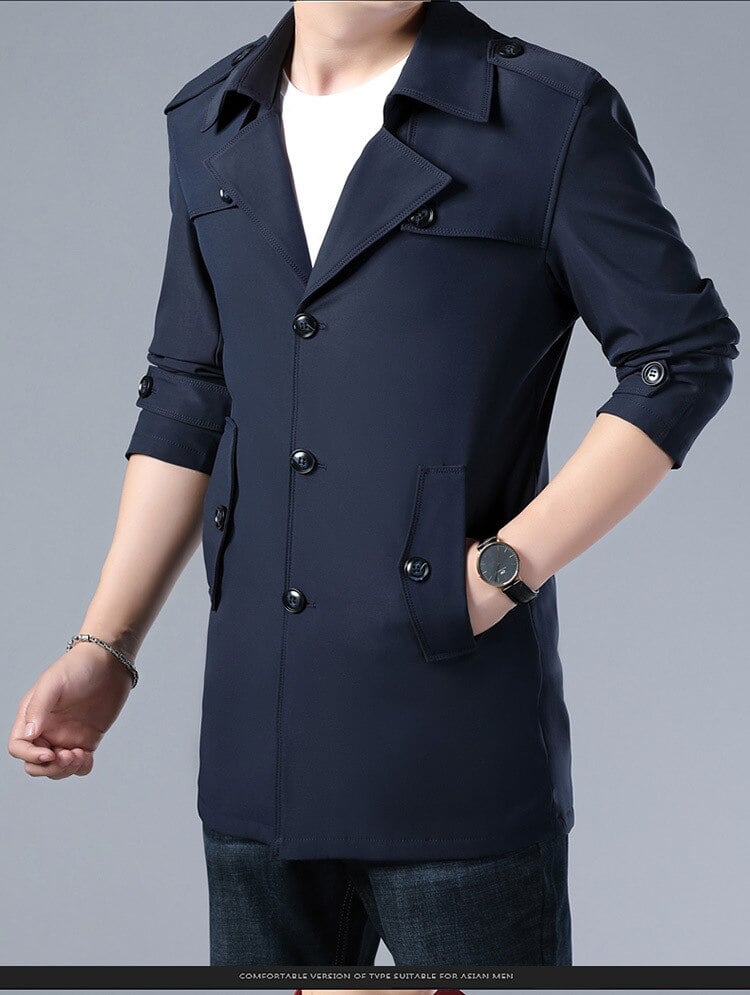 Spring and Autumn Men's Trench Coat 7