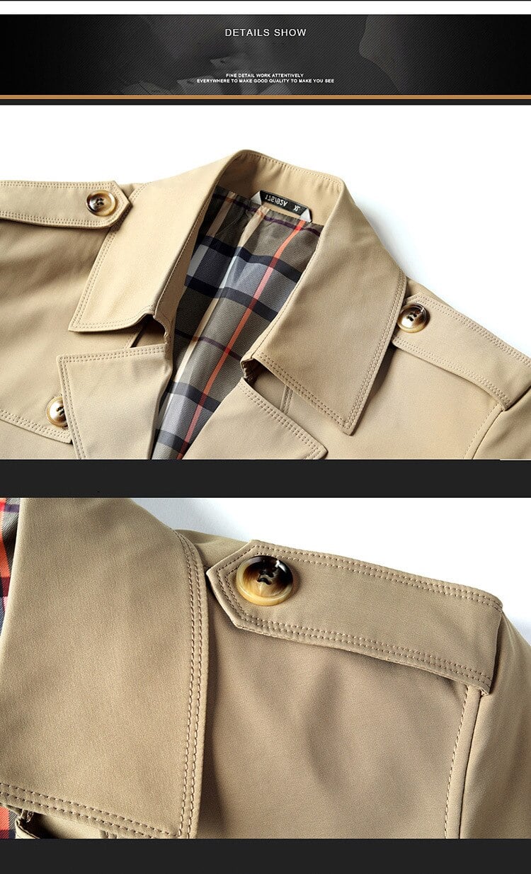 Spring and Autumn Men's Trench Coat 12
