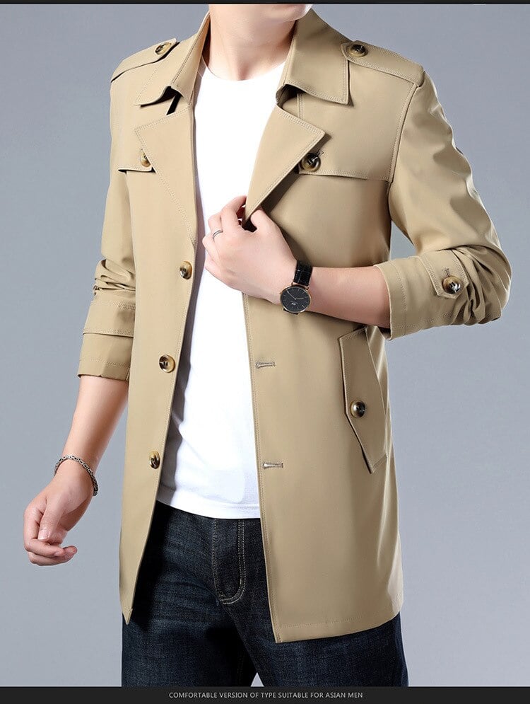 Spring and Autumn Men's Trench Coat 3