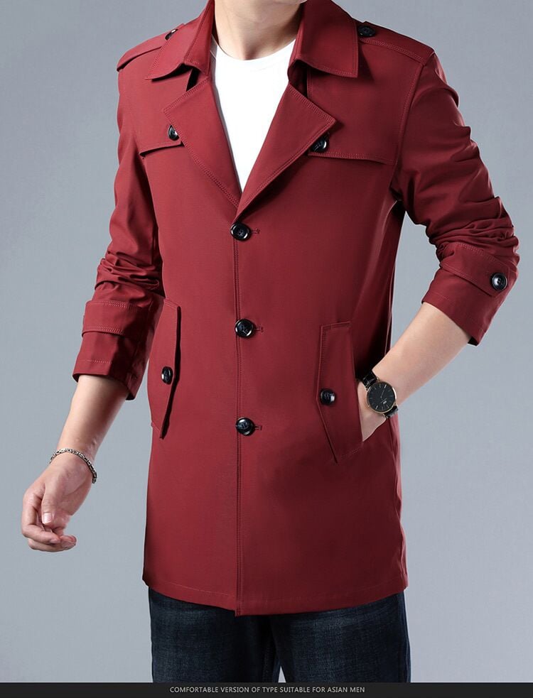 Spring and Autumn Men's Trench Coat 8