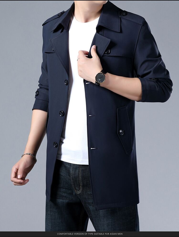 Spring and Autumn Men's Trench Coat 6
