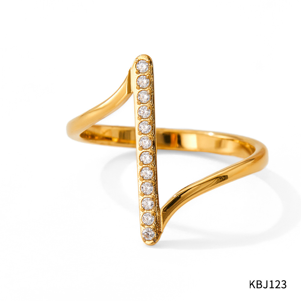 Micro Inlaid Zircon Wave Word Index Finger Ring 4