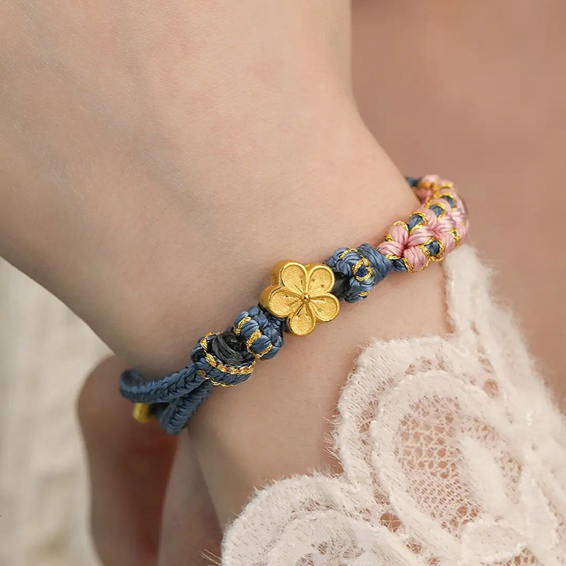 Lucky Beads Hand Weaving Bracelet on Model