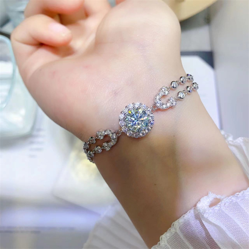 Women's 2 Karat Full Diamond Moissanite Bracelet Image 2