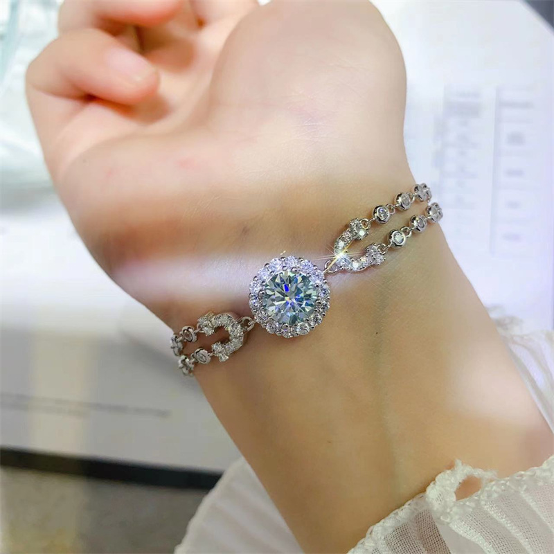 Women's 2 Karat Full Diamond Moissanite Bracelet Image 3