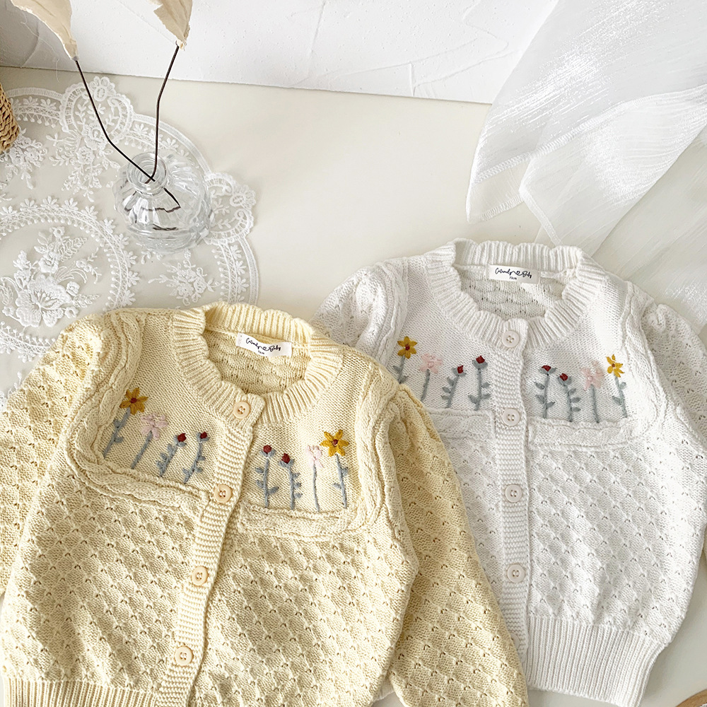 Girls' Embroidered Cardigan Sweater Image 5