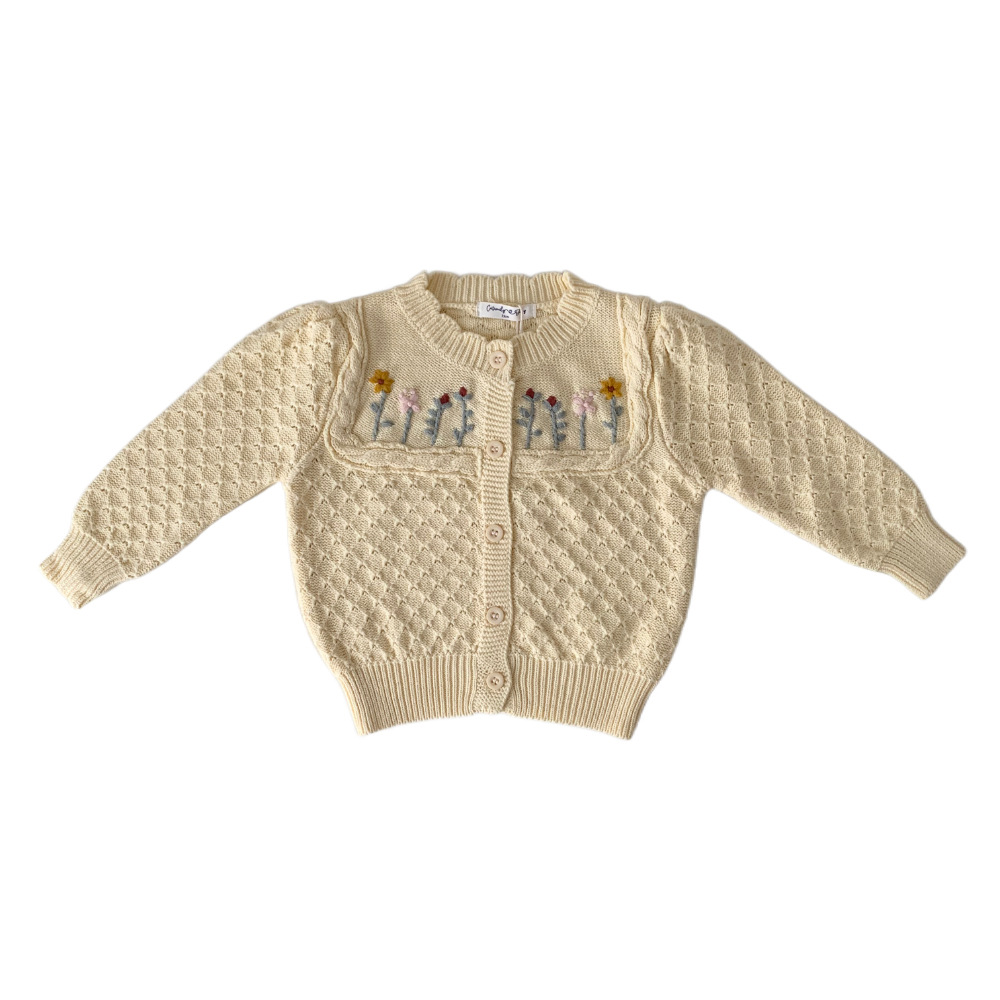 Girls' Embroidered Cardigan Sweater Image 8
