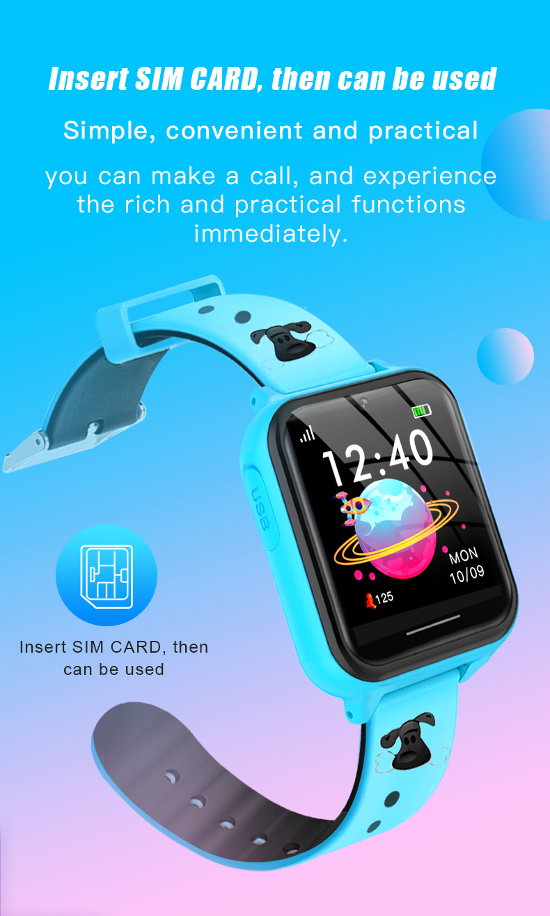 Children's Telephone Watch in Black