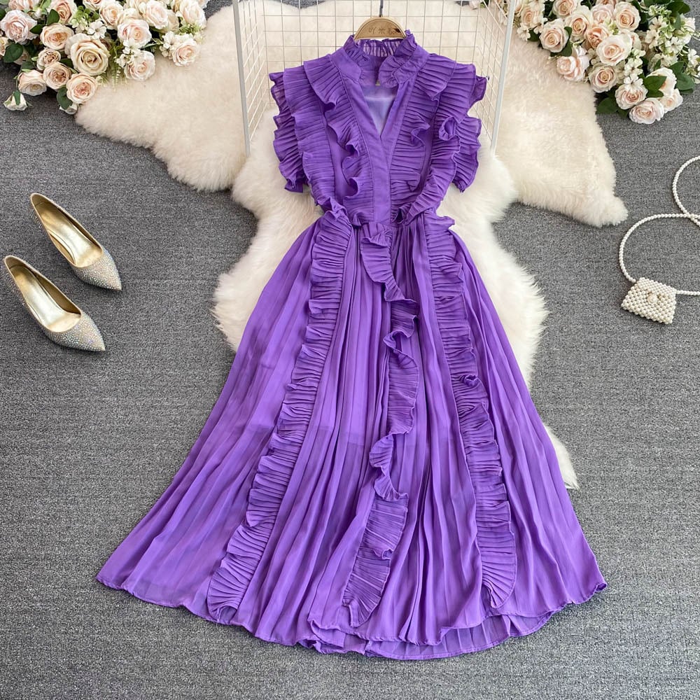 Ladies Fashion Pleated Dress 5