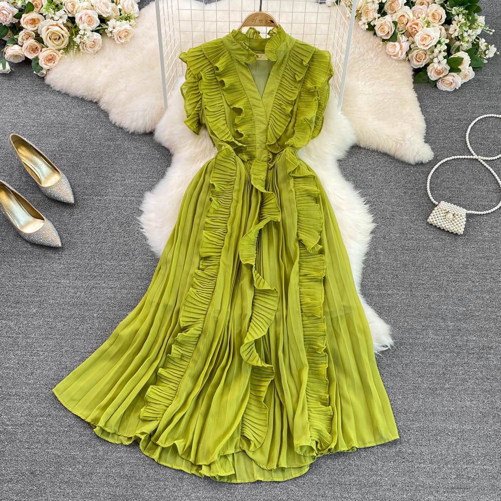 Ladies Fashion Pleated Dress 2