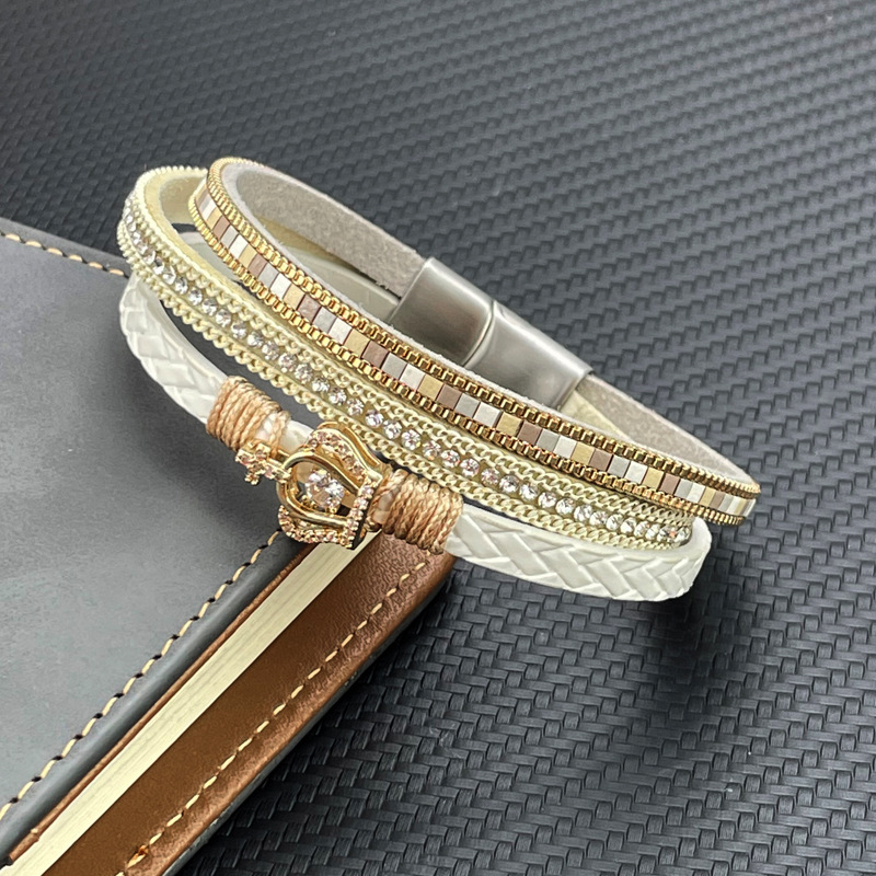 Fashion Female Bracelet Crown Leather Image 1