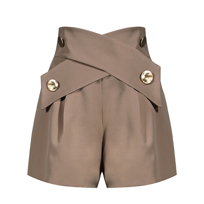 High Waist Slim Casual Wide Leg Shorts 2
