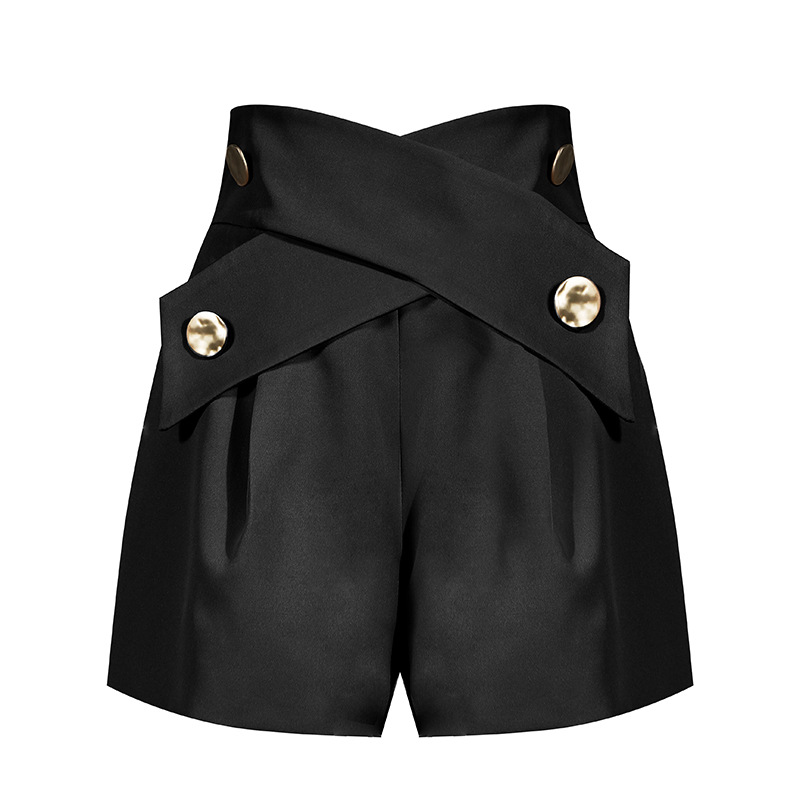 High Waist Slim Casual Wide Leg Shorts 1