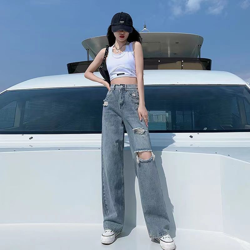 Ripped Jeans Women's High Waist Image 4