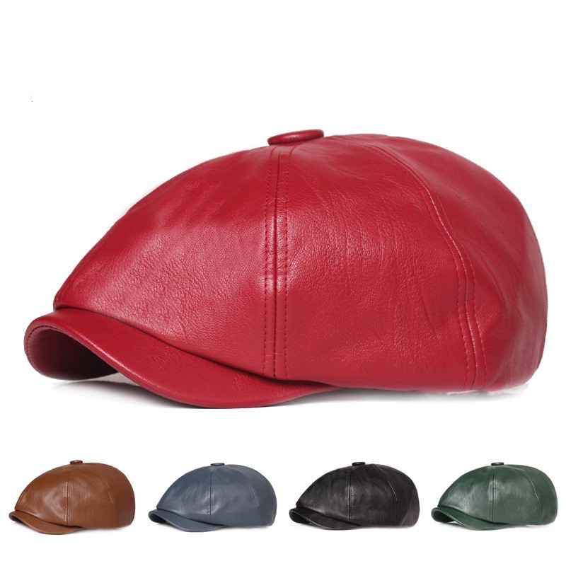 Leather Octagonal Cap Image 4