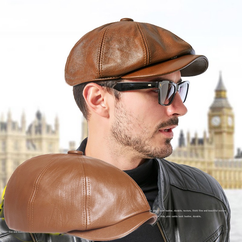 Leather Octagonal Cap Image 5