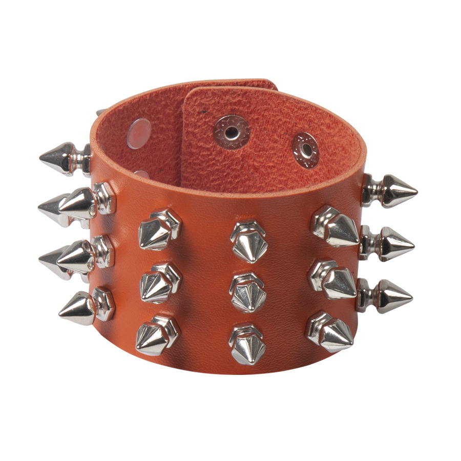 Punk Exaggerated Pointed Rivet Bracelet Image 11